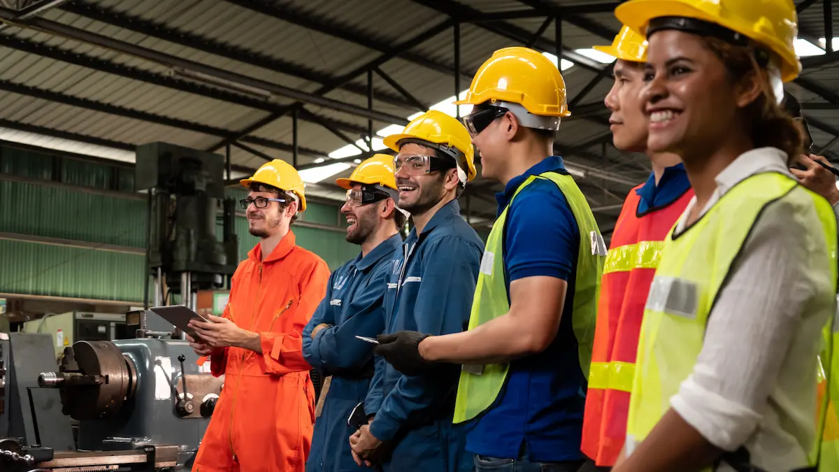 Construction professionals on site