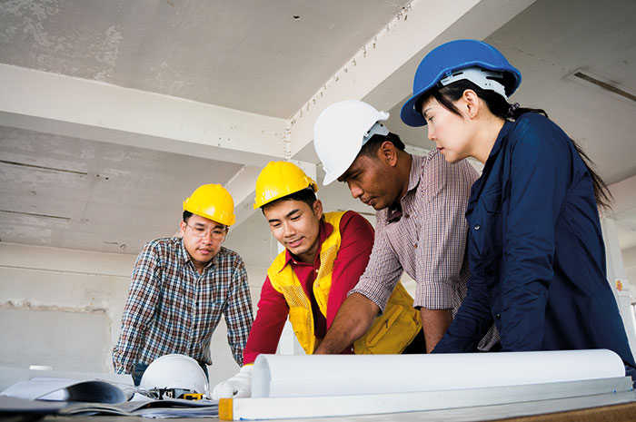 Construction workforce teamwork