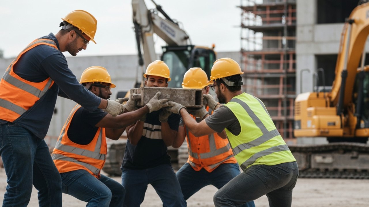 Construction teamwork and service